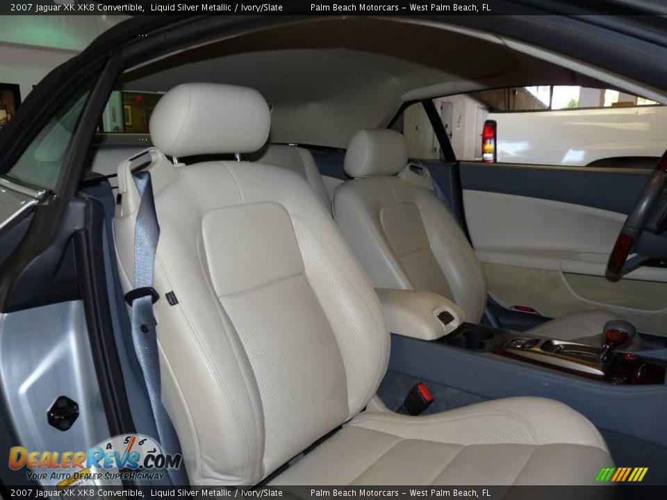 2007 Jaguar XK XK8 Convertible Liquid Silver Metallic / Ivory/Slate Photo #24