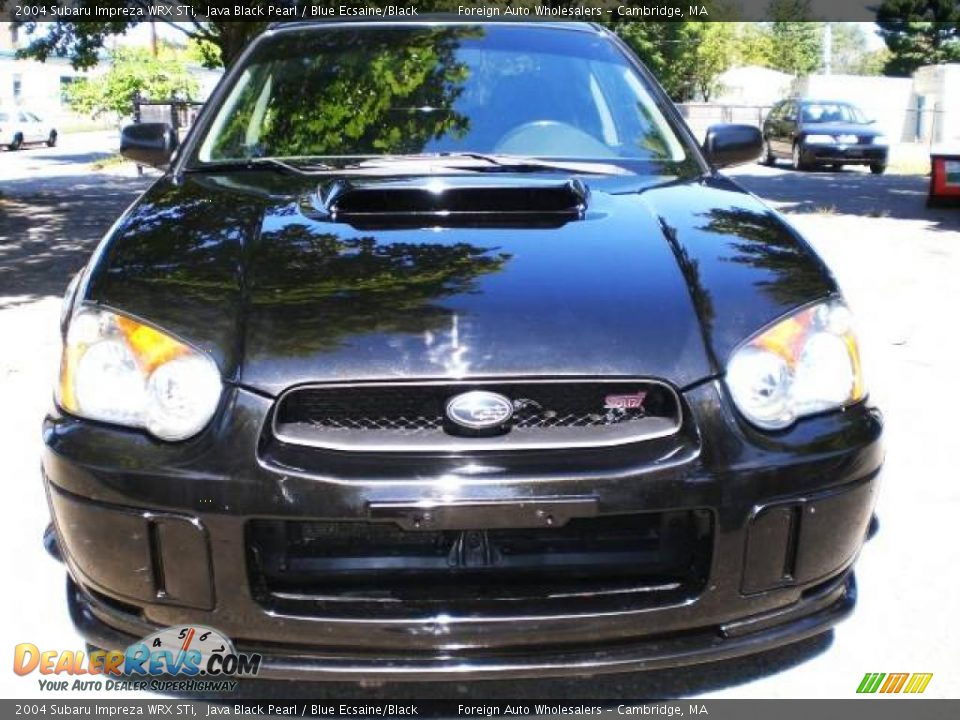 2004 Subaru Impreza WRX STi Java Black Pearl / Blue Ecsaine/Black Photo #1