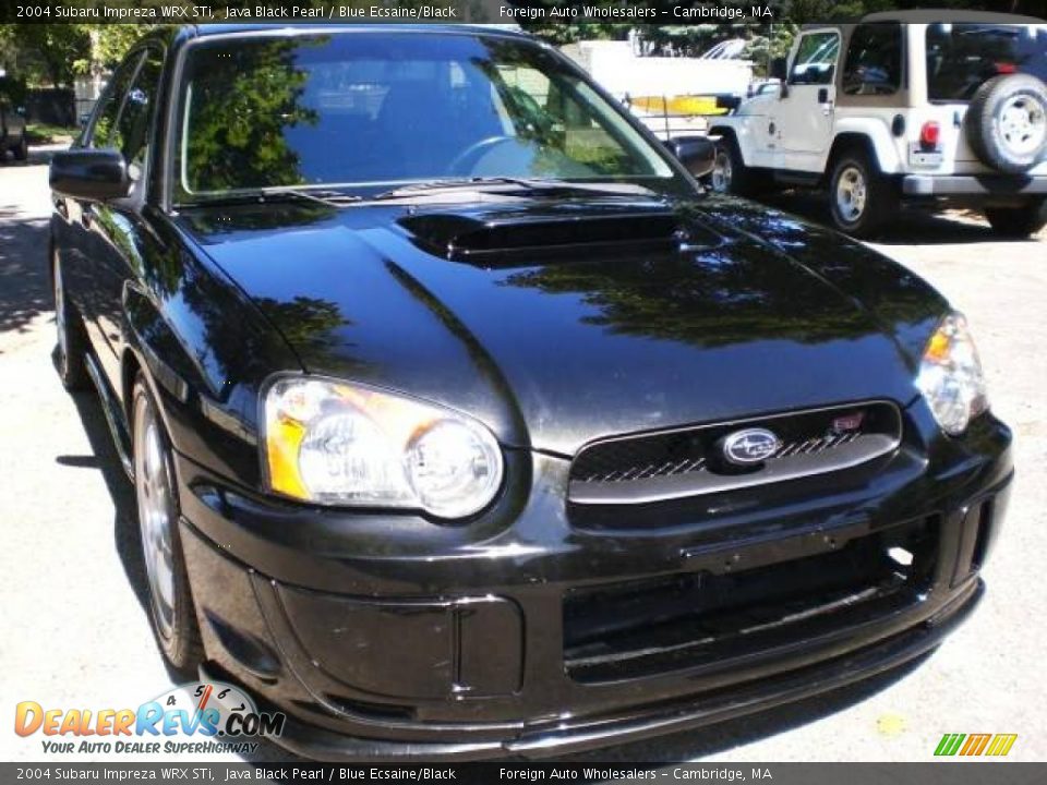 2004 Subaru Impreza WRX STi Java Black Pearl / Blue Ecsaine/Black Photo #2