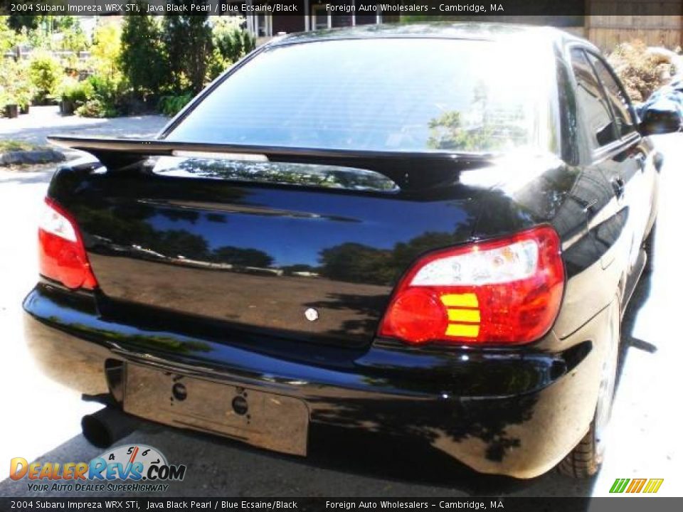 2004 Subaru Impreza WRX STi Java Black Pearl / Blue Ecsaine/Black Photo #9
