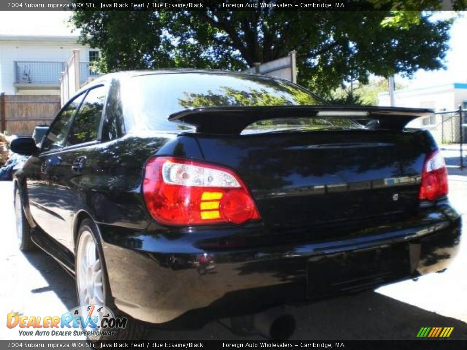 2004 Subaru Impreza WRX STi Java Black Pearl / Blue Ecsaine/Black Photo #11