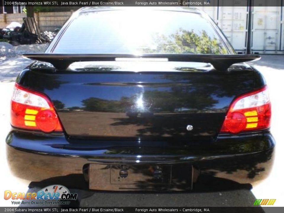 2004 Subaru Impreza WRX STi Java Black Pearl / Blue Ecsaine/Black Photo #12