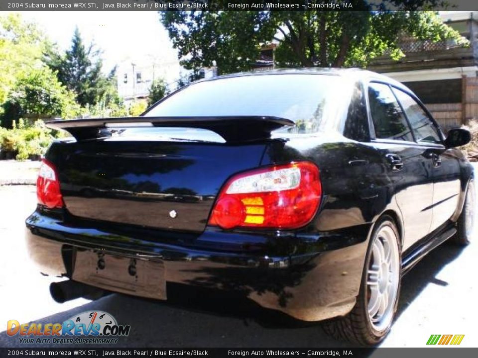 2004 Subaru Impreza WRX STi Java Black Pearl / Blue Ecsaine/Black Photo #14