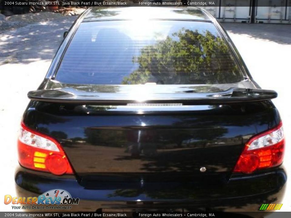 2004 Subaru Impreza WRX STi Java Black Pearl / Blue Ecsaine/Black Photo #15