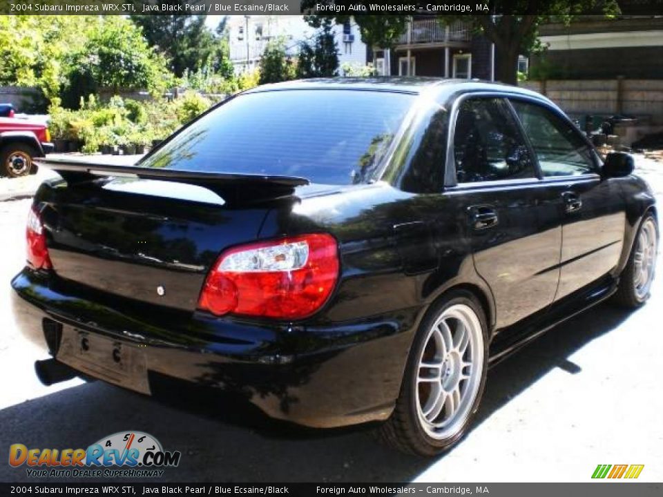2004 Subaru Impreza WRX STi Java Black Pearl / Blue Ecsaine/Black Photo #16