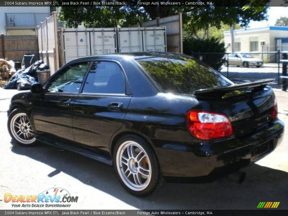 2004 Subaru Impreza WRX STi Java Black Pearl / Blue Ecsaine/Black Photo #17