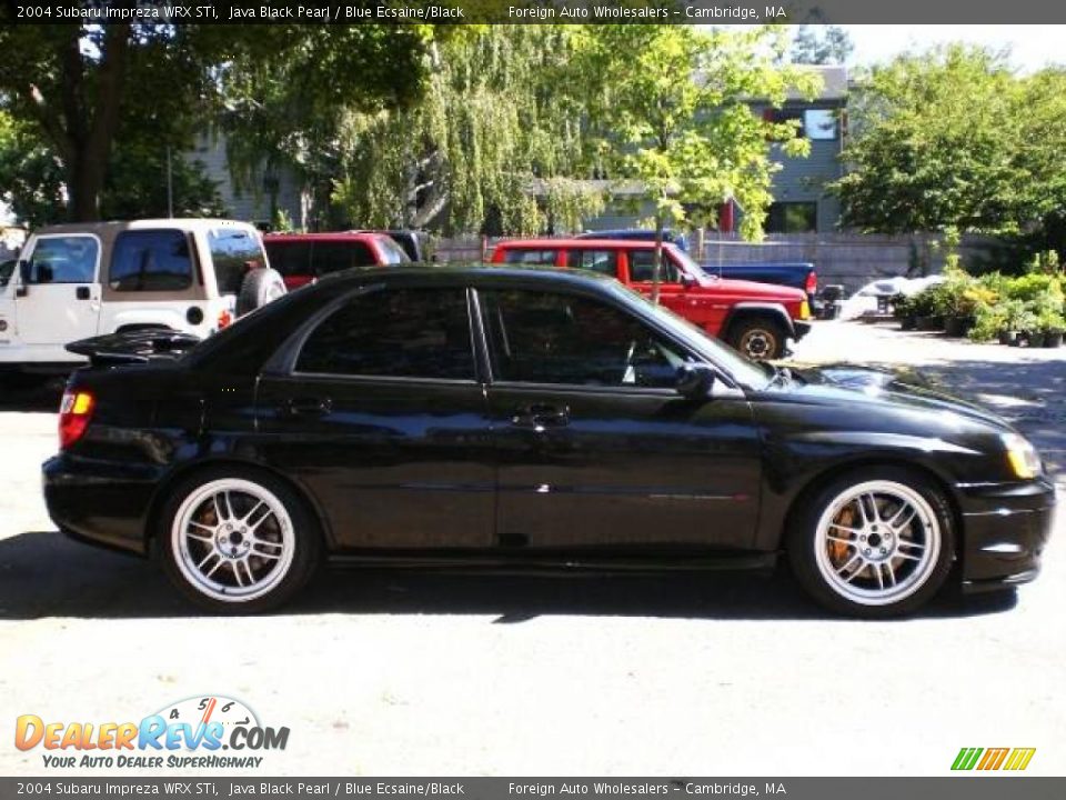 2004 Subaru Impreza WRX STi Java Black Pearl / Blue Ecsaine/Black Photo #24
