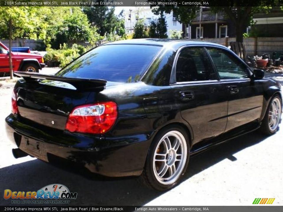 2004 Subaru Impreza WRX STi Java Black Pearl / Blue Ecsaine/Black Photo #25