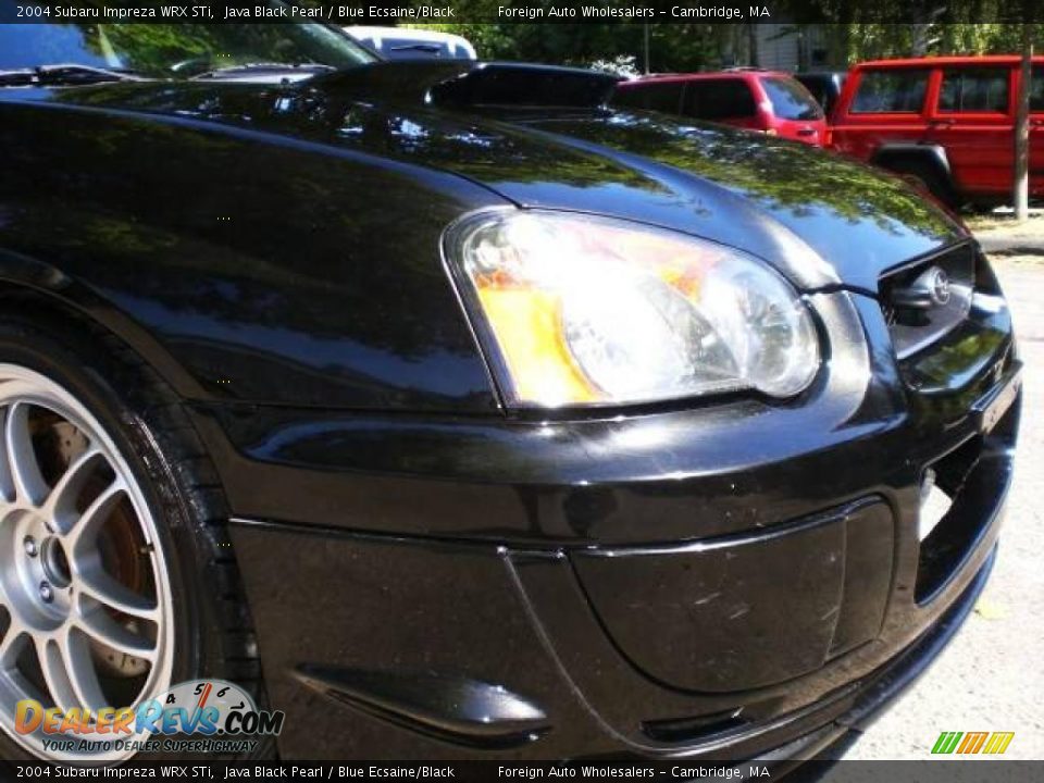 2004 Subaru Impreza WRX STi Java Black Pearl / Blue Ecsaine/Black Photo #27