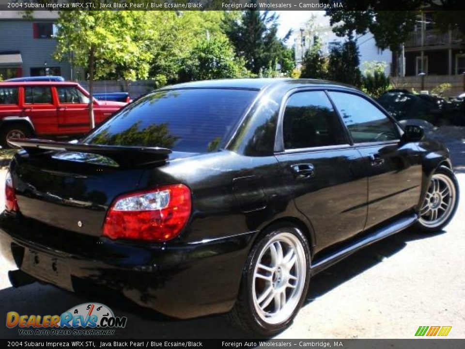 2004 Subaru Impreza WRX STi Java Black Pearl / Blue Ecsaine/Black Photo #29