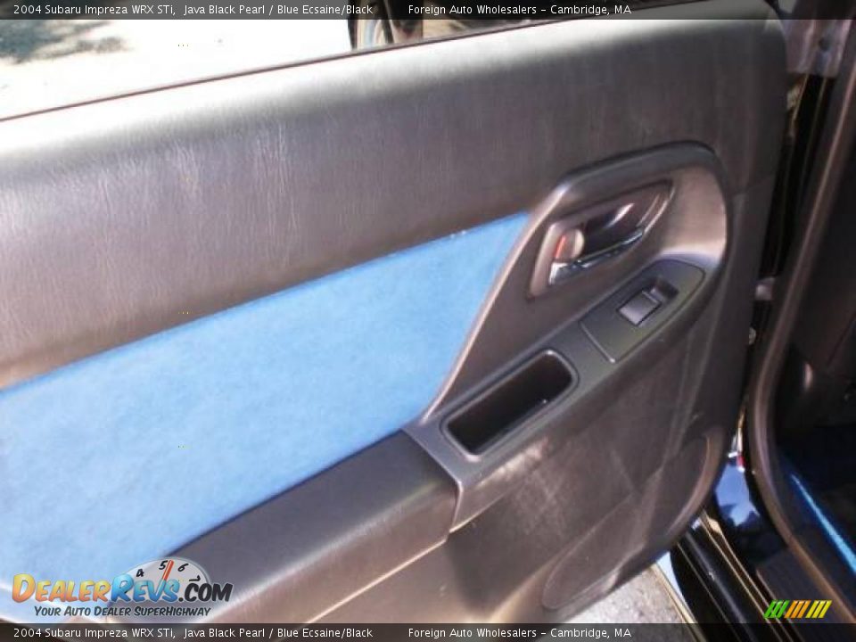 2004 Subaru Impreza WRX STi Java Black Pearl / Blue Ecsaine/Black Photo #31