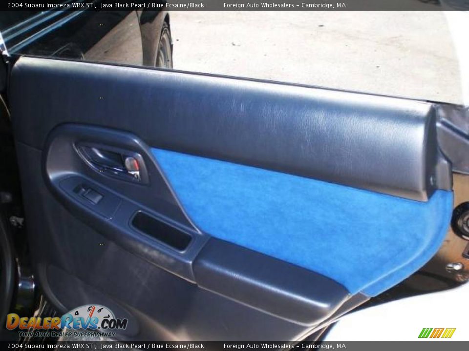 2004 Subaru Impreza WRX STi Java Black Pearl / Blue Ecsaine/Black Photo #32