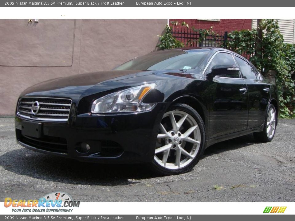 2009 Nissan Maxima 3.5 SV Premium Super Black / Frost Leather Photo #1