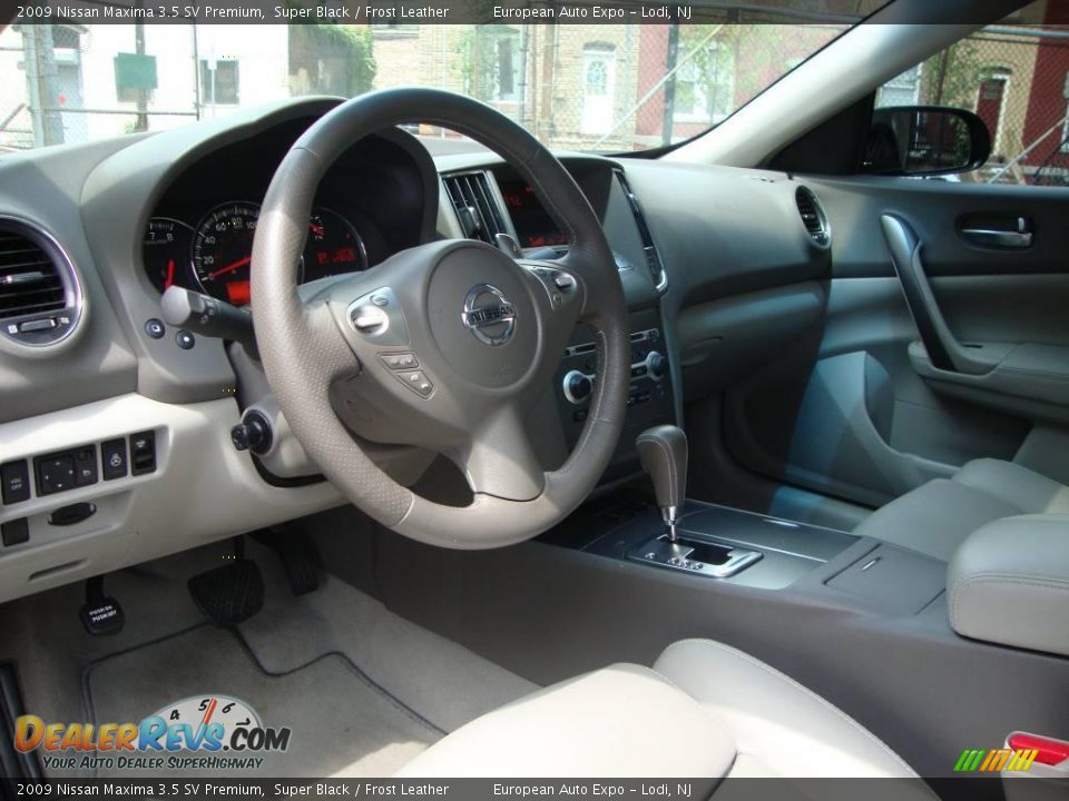 2009 Nissan Maxima 3.5 SV Premium Super Black / Frost Leather Photo #7