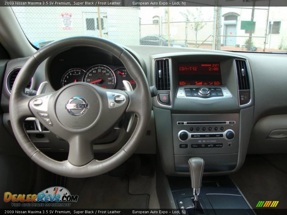 2009 Nissan Maxima 3.5 SV Premium Super Black / Frost Leather Photo #17