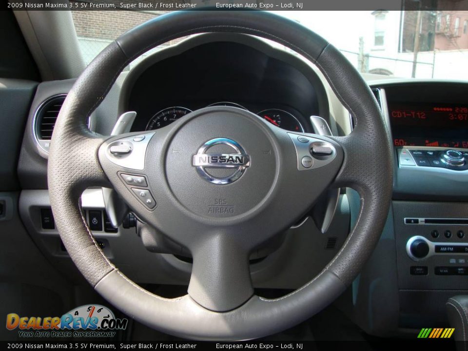 2009 Nissan Maxima 3.5 SV Premium Super Black / Frost Leather Photo #19