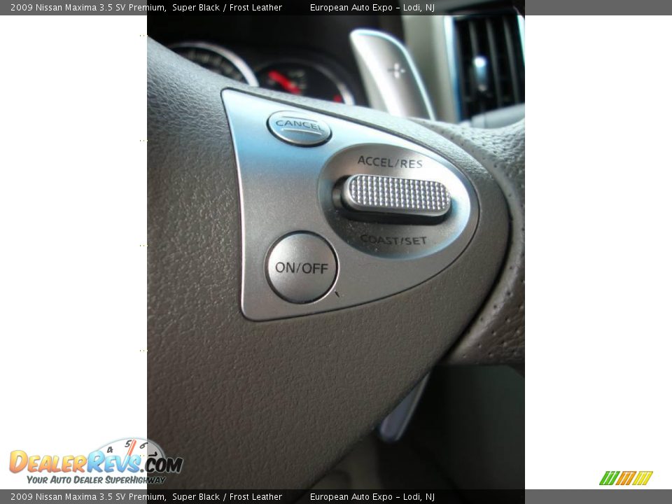 2009 Nissan Maxima 3.5 SV Premium Super Black / Frost Leather Photo #20
