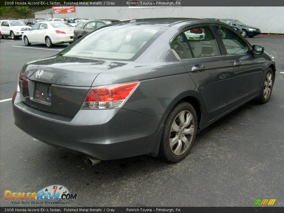 2008 Honda Accord EX-L Sedan Polished Metal Metallic / Gray Photo #4