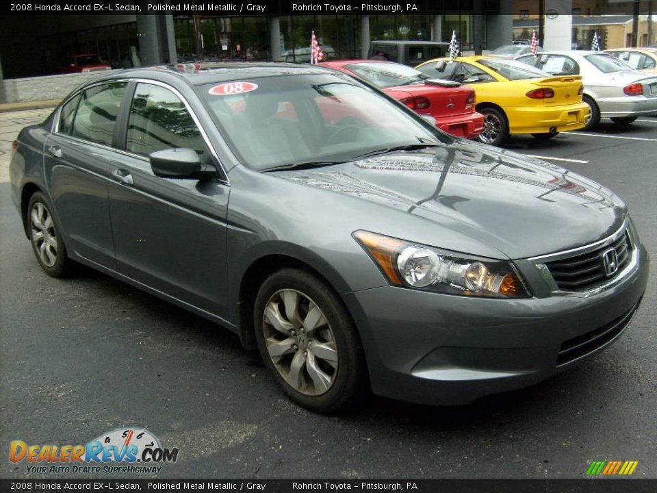 2008 Honda Accord EX-L Sedan Polished Metal Metallic / Gray Photo #5