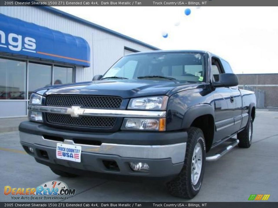 2005 Chevrolet Silverado 1500 Z71 Extended Cab 4x4 Dark Blue Metallic / Tan Photo #2