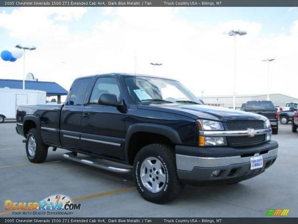 2005 Chevrolet Silverado 1500 Z71 Extended Cab 4x4 Dark Blue Metallic / Tan Photo #3