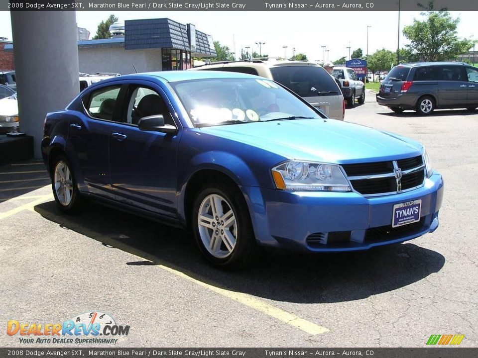 2008 Dodge Avenger SXT Marathon Blue Pearl / Dark Slate Gray/Light Slate Gray Photo #3