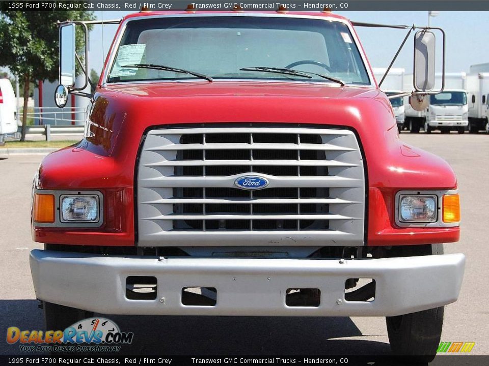 1995 Ford F700 Regular Cab Chassis Red / Flint Grey Photo #2