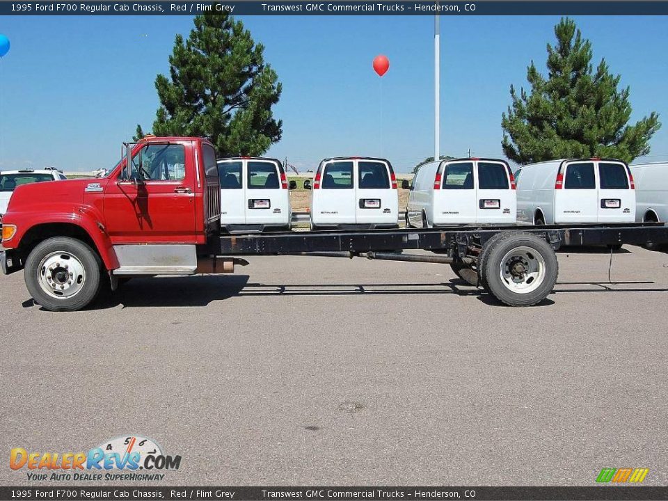 1995 Ford F700 Regular Cab Chassis Red / Flint Grey Photo #3