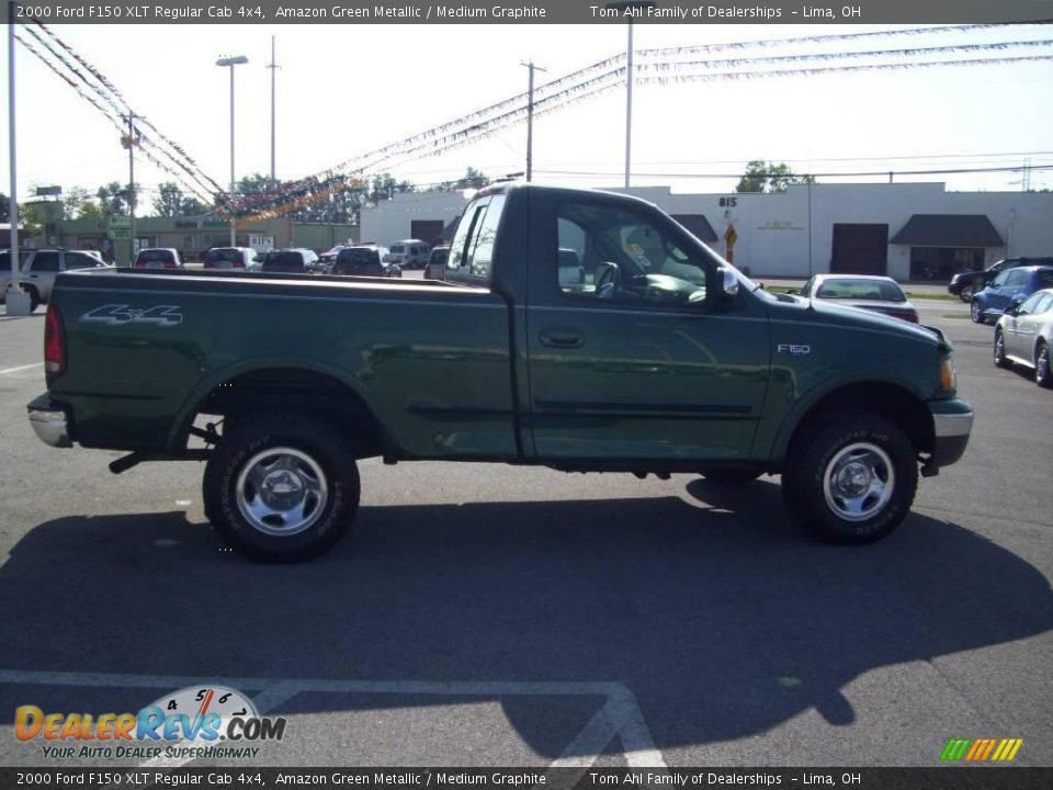 2000 Ford F150 XLT Regular Cab 4x4 Amazon Green Metallic / Medium Graphite Photo #6