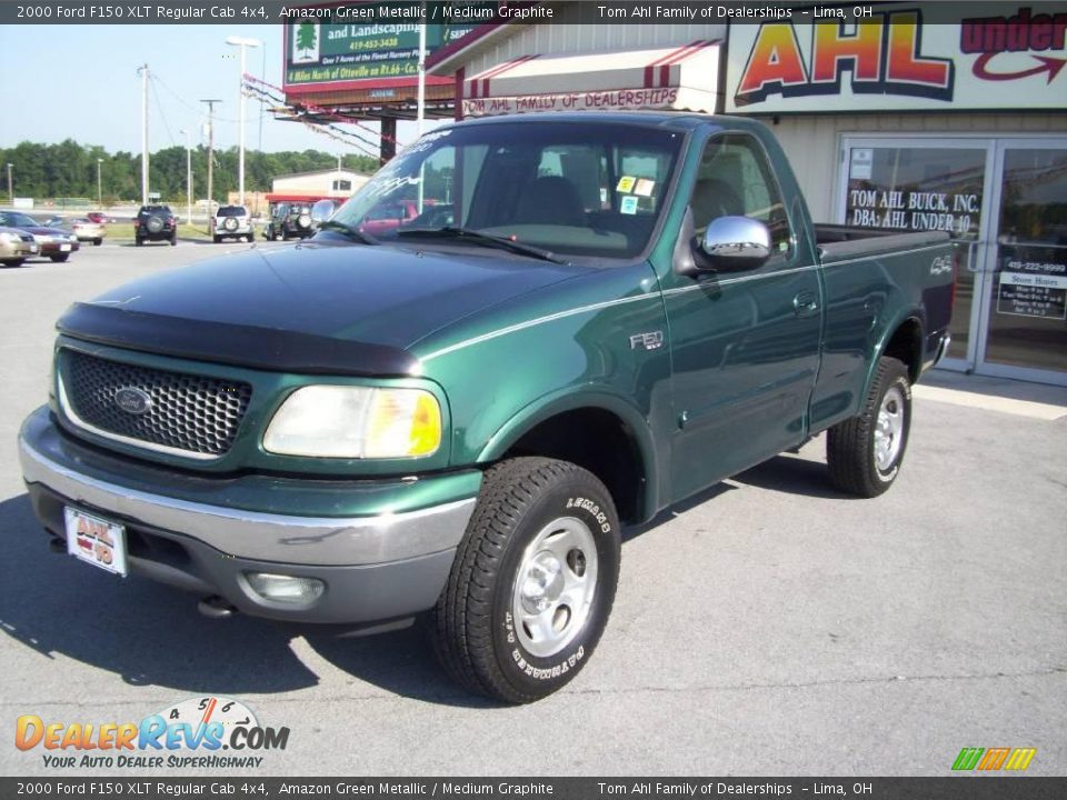 2000 Ford F150 XLT Regular Cab 4x4 Amazon Green Metallic / Medium Graphite Photo #8