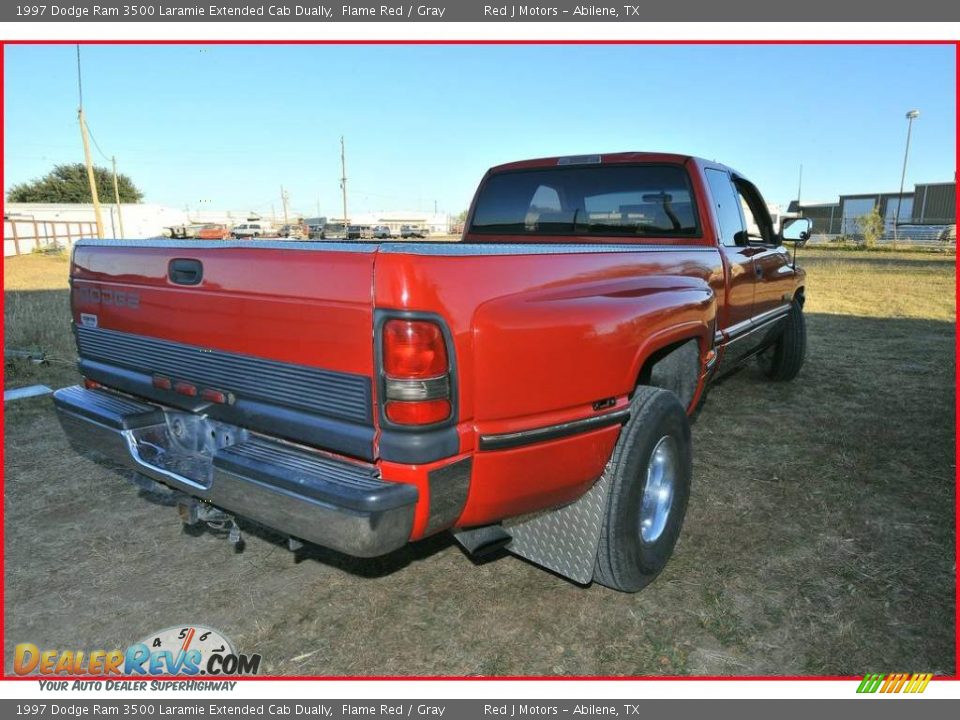 1997 Dodge Ram 3500 Laramie Extended Cab Dually Flame Red / Gray Photo #7