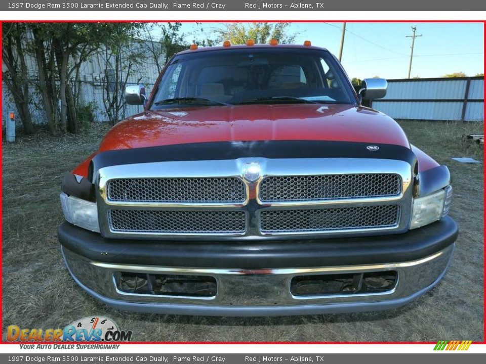 1997 Dodge Ram 3500 Laramie Extended Cab Dually Flame Red / Gray Photo #10