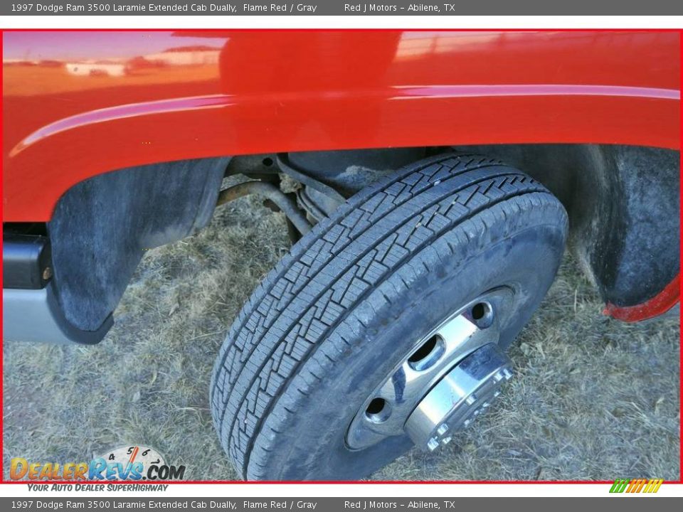 1997 Dodge Ram 3500 Laramie Extended Cab Dually Flame Red / Gray Photo #11