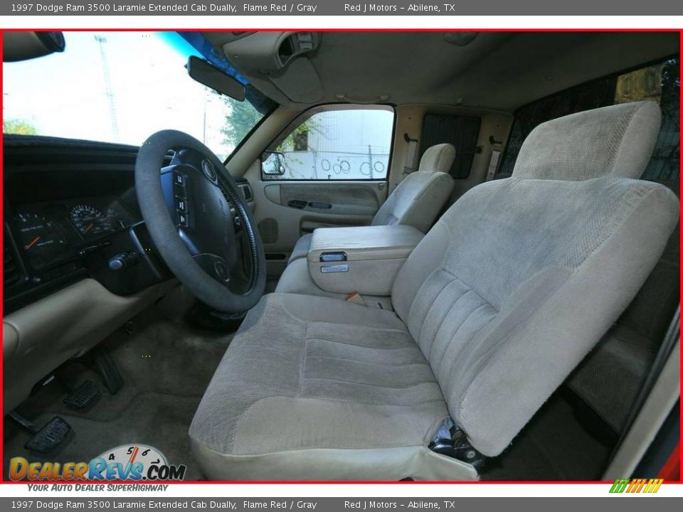 1997 Dodge Ram 3500 Laramie Extended Cab Dually Flame Red / Gray Photo #12