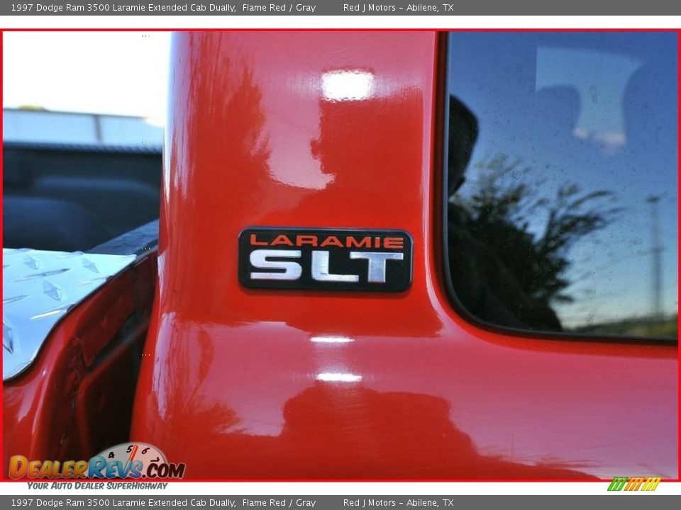 1997 Dodge Ram 3500 Laramie Extended Cab Dually Flame Red / Gray Photo #16