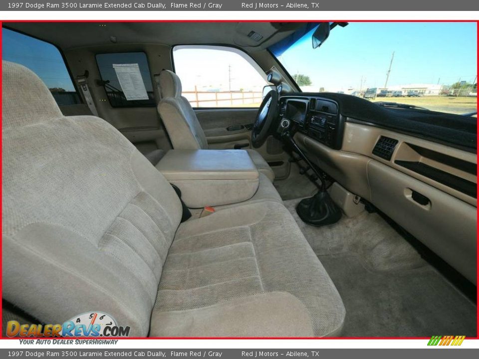 1997 Dodge Ram 3500 Laramie Extended Cab Dually Flame Red / Gray Photo #17