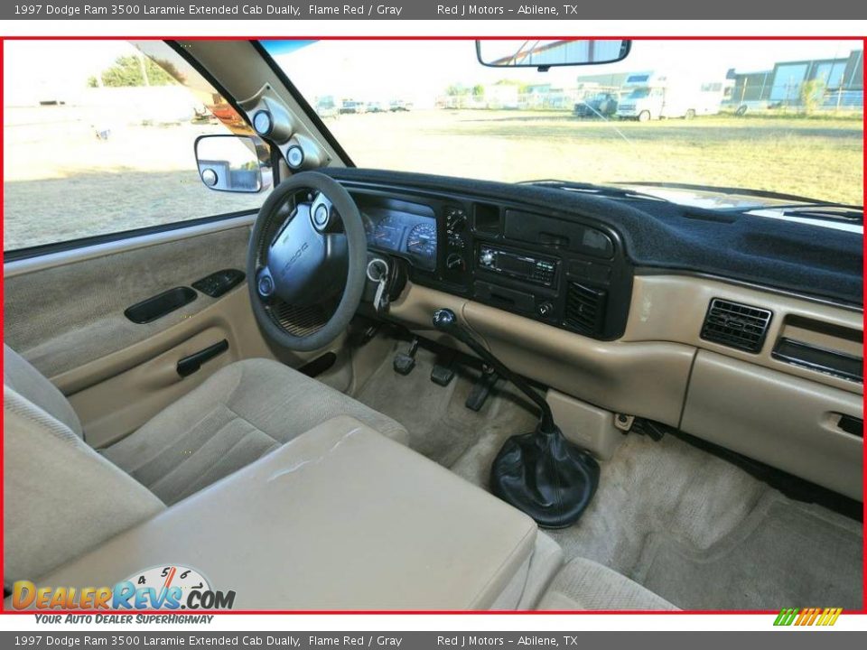 1997 Dodge Ram 3500 Laramie Extended Cab Dually Flame Red / Gray Photo #19