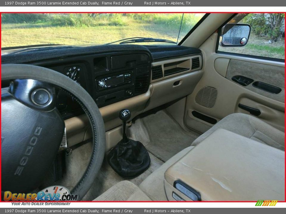 1997 Dodge Ram 3500 Laramie Extended Cab Dually Flame Red / Gray Photo #20