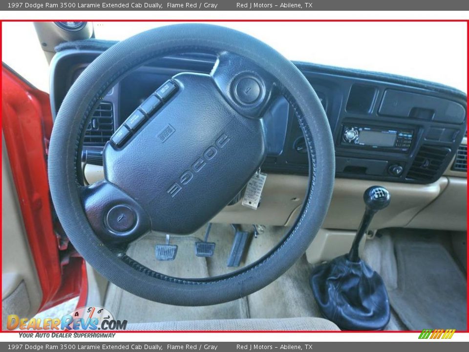 1997 Dodge Ram 3500 Laramie Extended Cab Dually Flame Red / Gray Photo #21