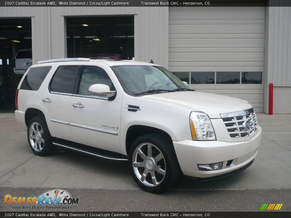 2007 Cadillac Escalade AWD White Diamond / Cocoa/Light Cashmere Photo #1