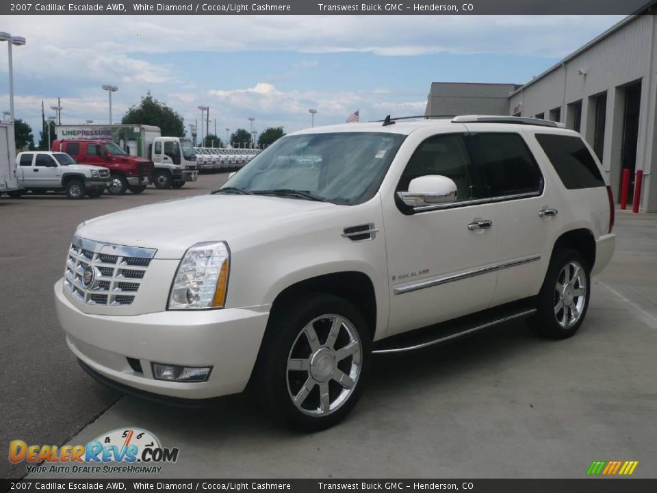 2007 Cadillac Escalade AWD White Diamond / Cocoa/Light Cashmere Photo #3