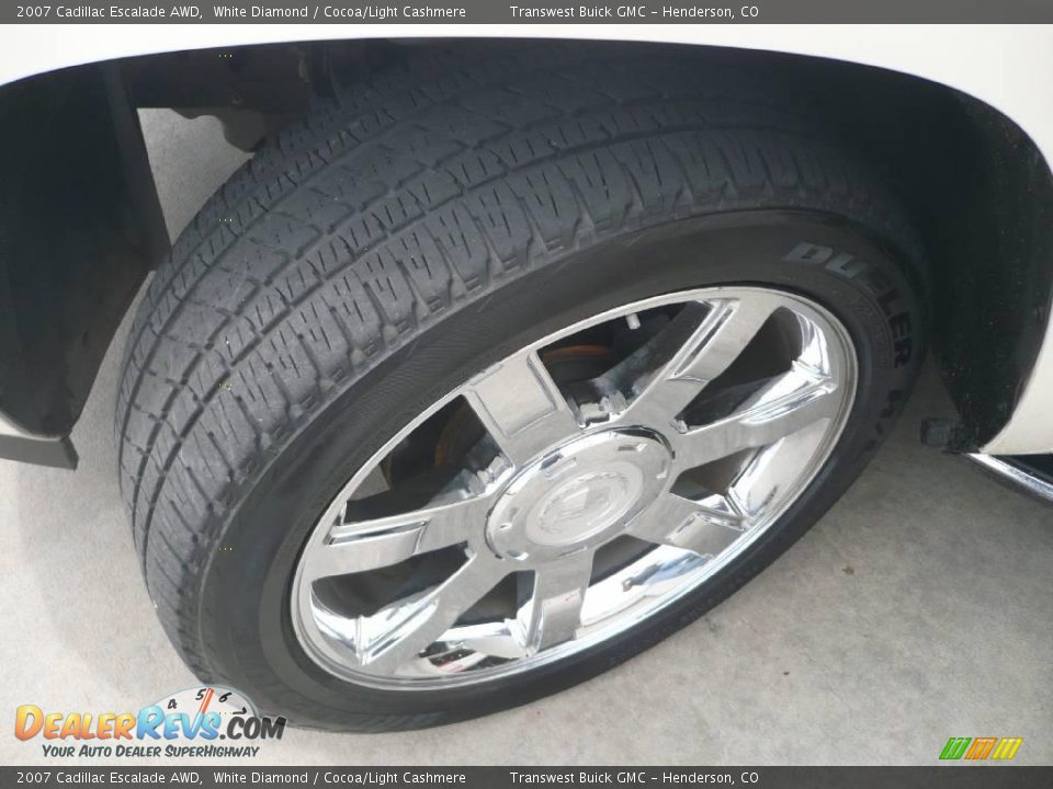 2007 Cadillac Escalade AWD White Diamond / Cocoa/Light Cashmere Photo #7