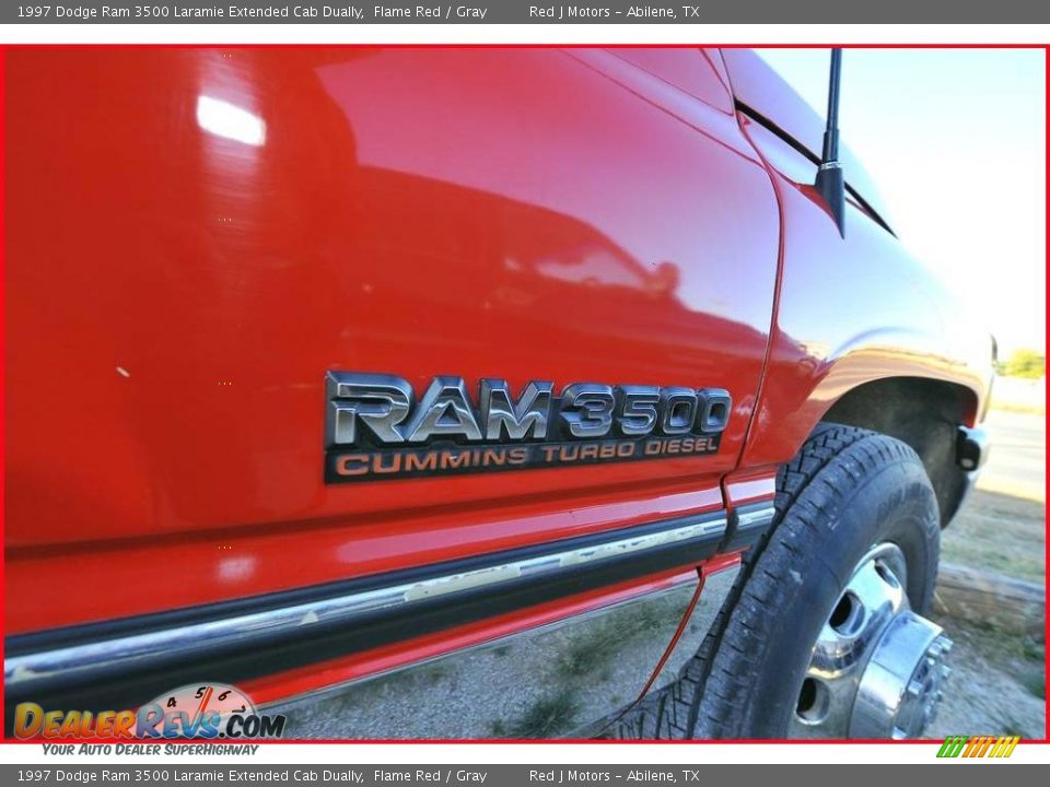 1997 Dodge Ram 3500 Laramie Extended Cab Dually Flame Red / Gray Photo #29