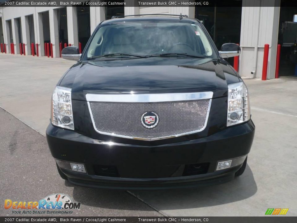 2007 Cadillac Escalade AWD Black Raven / Cocoa/Light Cashmere Photo #2