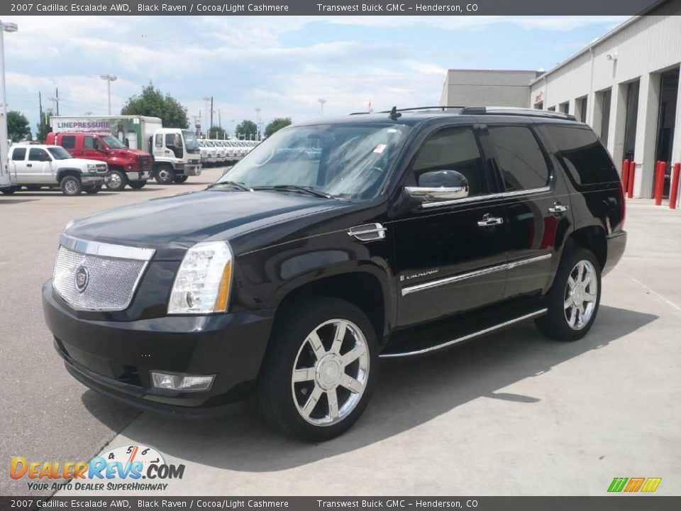 2007 Cadillac Escalade AWD Black Raven / Cocoa/Light Cashmere Photo #3