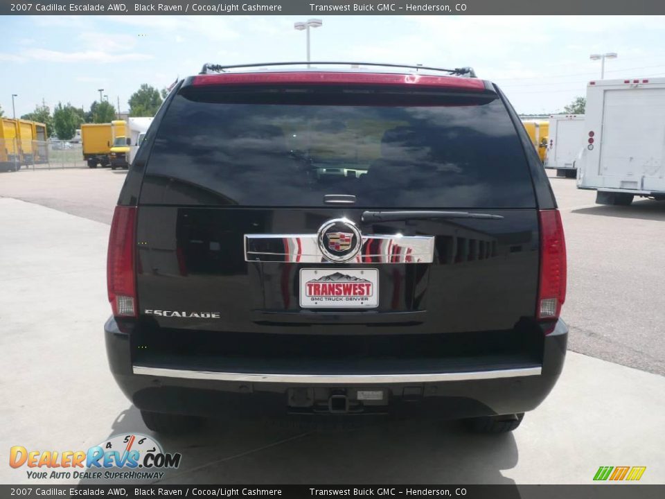 2007 Cadillac Escalade AWD Black Raven / Cocoa/Light Cashmere Photo #5