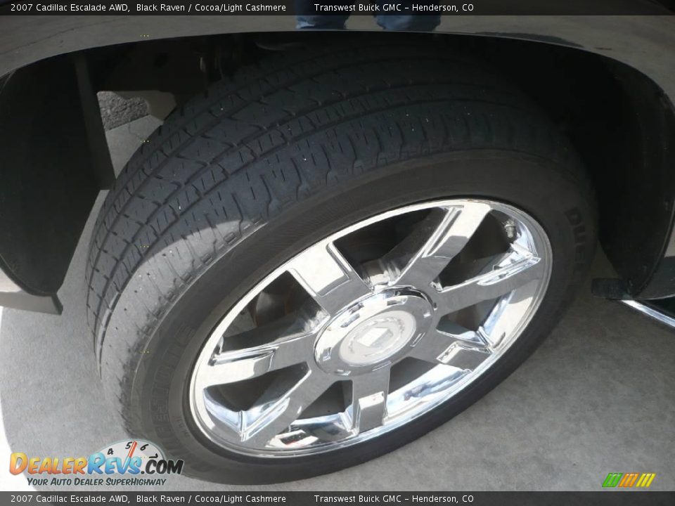 2007 Cadillac Escalade AWD Black Raven / Cocoa/Light Cashmere Photo #7