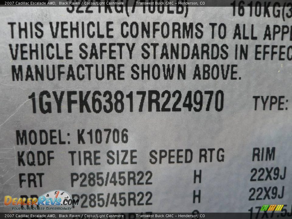 2007 Cadillac Escalade AWD Black Raven / Cocoa/Light Cashmere Photo #30