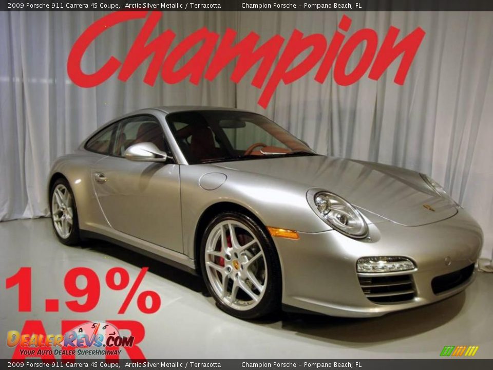 2009 Porsche 911 Carrera 4S Coupe Arctic Silver Metallic / Terracotta Photo #1