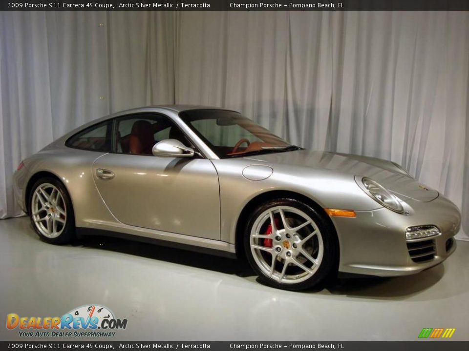 2009 Porsche 911 Carrera 4S Coupe Arctic Silver Metallic / Terracotta Photo #2